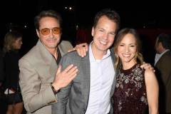 LOS ANGELES, CALIFORNIA - APRIL 09: (L-R) Robert Downey Jr., Casey Bloys, and Susan Downey attend the after party for HBO's "The Sympathizer" Red Carpet Premiere Event at Paramount Theater on April 09, 2024 in Los Angeles, California.  (Photo by FilmMagic/FilmMagic for HBO)