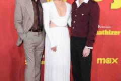 LOS ANGELES, CALIFORNIA - APRIL 09: Robert Downey Jr., Sandra Oh, Hoa Xuande arrives at the Los Angeles Premiere Of HBO Original Limited Series "The Sympathizer"  at The Paramount LA on April 09, 2024 in Los Angeles, California. (Photo by Steve Granitz/FilmMagic)