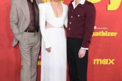 LOS ANGELES, CALIFORNIA - APRIL 09: Robert Downey Jr., Sandra Oh, Hoa Xuande arrives at the Los Angeles Premiere Of HBO Original Limited Series "The Sympathizer"  at The Paramount LA on April 09, 2024 in Los Angeles, California. (Photo by Steve Granitz/FilmMagic)