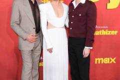 LOS ANGELES, CALIFORNIA - APRIL 09: Robert Downey Jr., Sandra Oh, Hoa Xuande arrives at the Los Angeles Premiere Of HBO Original Limited Series "The Sympathizer"  at The Paramount LA on April 09, 2024 in Los Angeles, California. (Photo by Steve Granitz/FilmMagic)