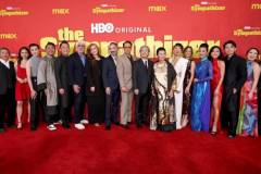 LOS ANGELES, CALIFORNIA - APRIL 09: (L-R) Toan Le, Vy Le, Duy Nguyen, Phanxine, Viet Thanh Nguyen, Niv Fichman, Amanda Burrell, Don McKellar, Robert Downey Jr., Park Chan-wook, Kieu Chinh, Sandra Oh, Susan Downey, Nguyen Cao Ky Duyen, Kayli Tran, Tom Dang and Vyvy Nguyen attend the Los Angeles Premiere of HBO Original Limited Series "The Sympathizer" at The Paramount LA on April 09, 2024 in Los Angeles, California. (Photo by Amy Sussman/WireImage)