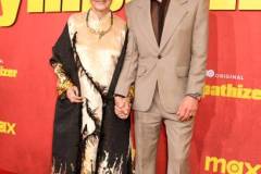 LOS ANGELES, CALIFORNIA - APRIL 09: (L-R) Kieu Chinh and Robert Downey Jr. attend HBO's "The Sympathizer" Red Carpet Premiere Event at Paramount Theater on April 09, 2024 in Los Angeles, California.  (Photo by FilmMagic/FilmMagic for HBO)