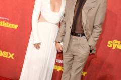 LOS ANGELES, CALIFORNIA - APRIL 09: (L-R) Sandra Oh and Robert Downey Jr. attend HBO's "The Sympathizer" Red Carpet Premiere Event at Paramount Theater on April 09, 2024 in Los Angeles, California.  (Photo by FilmMagic/FilmMagic for HBO)