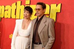 LOS ANGELES, CALIFORNIA - APRIL 09: (L-R) Sandra Oh and Robert Downey Jr. attend HBO's "The Sympathizer" Red Carpet Premiere Event at Paramount Theater on April 09, 2024 in Los Angeles, California.  (Photo by FilmMagic/FilmMagic for HBO)