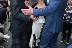 Robert Downey Jr., Elsa Pataky and Chris Hemsworth during the ceremony honoring Chris Hemsworth with a Star on the Hollywood Walk of Fame on May 23, 2024 in Los Angeles, California. (Photo by Gilbert Flores/Variety via Getty Images)