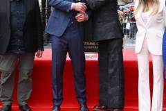 George Miller, Chris Hemsworth, Robert Downey Jr. and Ellen K during the ceremony honoring Chris Hemsworth with a Star on the Hollywood Walk of Fame on May 23, 2024 in Los Angeles, California. (Photo by Gilbert Flores/Variety via Getty Images)