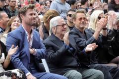 HOLLYWOOD, CALIFORNIA - MAY 23: (L-R) Chris Hemsworth, George Miller, Robert Downey Jr., Anya Taylor-Joy, and Doug Mitchell attend the Hollywood Walk of Fame Star Ceremony honoring Chris Hemsworth on May 23, 2024 in Hollywood, California. (Photo by Kevin Winter/Getty Images)
