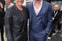 HOLLYWOOD, CALIFORNIA - MAY 23: Robert Downey Jr. (L) and  Chris Hemsworth seen at the ceremony honoring Chris Hemsworth with a Star on the Hollywood Walk of Fame on May 23, 2024 in Hollywood, California. (Photo by Eric Charbonneau/Getty Images for Warner Bros.)