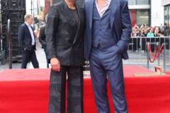 HOLLYWOOD, CALIFORNIA - MAY 23: Robert Downey Jr. (L) and Chris Hemsworth seen at the ceremony honoring Chris Hemsworth with a Star on the Hollywood Walk of Fame on May 23, 2024 in Hollywood, California. (Photo by Eric Charbonneau/Getty Images for Warner Bros.)