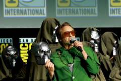 SAN DIEGO, CALIFORNIA - JULY 27: Robert Downey Jr. speaks onstage at the Marvel Studios Panel during 2024 Comic-Con International at San Diego Convention Center on July 27, 2024 in San Diego, California.  (Photo by Matt Winkelmeyer/Getty Images)