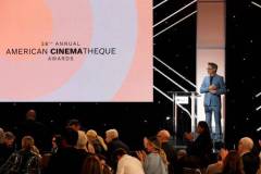 BEVERLY HILLS, CALIFORNIA - DECEMBER 06: Robert Downey Jr. speaks onstage during the 38th Annual American Cinematheque Awards at The Beverly Hilton on December 06, 2024 in Beverly Hills, California.  (Photo by Presley Ann/Getty Images for American Cinematheque)
