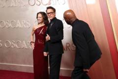 Susan Downey, Robert Downey Jr., Samuel L. Jackson at the 97th Oscars held at the Dolby Theatre on March 2, 2025 in Hollywood, California. (Photo by JC Olivera/WWD via Getty Images)