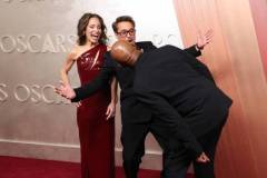Susan Downey, Robert Downey Jr., Samuel L. Jackson at the 97th Oscars held at the Dolby Theatre on March 2, 2025 in Hollywood, California. (Photo by JC Olivera/WWD via Getty Images)
