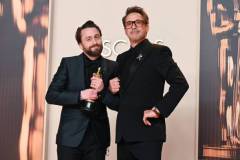 Kieran Culkin, Robert Downey Jr. at the 97th Oscars held at the Dolby Theatre on March 2, 2025 in Hollywood, California. (Photo by Gilbert Flores/Penske Media via Getty Images)