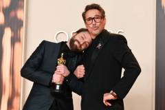 Kieran Culkin, Robert Downey Jr. at the 97th Oscars held at the Dolby Theatre on March 2, 2025 in Hollywood, California. (Photo by Gilbert Flores/Penske Media via Getty Images)