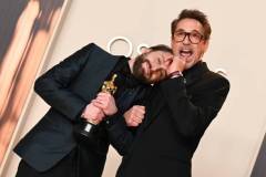 Kieran Culkin, Robert Downey Jr. at the 97th Oscars held at the Dolby Theatre on March 2, 2025 in Hollywood, California. (Photo by Gilbert Flores/Penske Media via Getty Images)