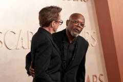 HOLLYWOOD, CALIFORNIA - MARCH 02: (L-R) Robert Downey Jr. and Samuel L. Jackson attend the 97th Annual Oscars at Dolby Theatre on March 02, 2025 in Hollywood, California. (Photo by Monica Schipper/Getty Images)