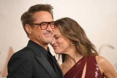 HOLLYWOOD, CALIFORNIA - MARCH 02: (L-R) Robert Downey Jr. and Susan Downey attend the 97th Annual Oscars at Dolby Theatre on March 02, 2025 in Hollywood, California. (Photo by Chelsea Guglielmino/FilmMagic)