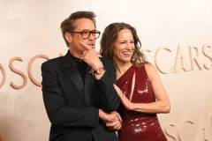 HOLLYWOOD, CALIFORNIA - MARCH 02: (L-R) Robert Downey Jr. and Susan Downey attend the 97th Annual Oscars at Dolby Theatre on March 02, 2025 in Hollywood, California. (Photo by Chelsea Guglielmino/FilmMagic)