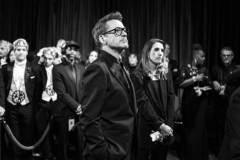 HOLLYWOOD, CALIFORNIA - MARCH 02: (EDITORIAL ONLY, NO BOOK COVERS) (EDITORS NOTE: Image has been converted to black and white.) Robert Downey Jr. is seen backstage during the 97th Annual Oscars at Dolby Theatre on March 02, 2025 in Hollywood, California. (Photo by John Shearer/97th Oscars/The Academy via Getty Images)