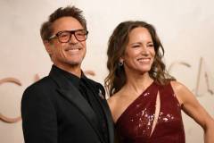 HOLLYWOOD, CALIFORNIA - MARCH 02: (L-R) Robert Downey Jr. and Susan Downey attend the 97th Annual Oscars at Dolby Theatre on March 02, 2025 in Hollywood, California. (Photo by Chelsea Guglielmino/FilmMagic)