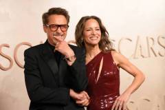 HOLLYWOOD, CALIFORNIA - MARCH 02: (L-R) Robert Downey Jr. and Susan Downey attend the 97th Annual Oscars at Dolby Theatre on March 02, 2025 in Hollywood, California. (Photo by Chelsea Guglielmino/FilmMagic)