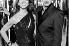 BEVERLY HILLS, CALIFORNIA - MARCH 02: EXCLUSIVE COVERAGE (EDITORS NOTE: Image has been converted to black and white. Color version available.) (L-R) Susan Downey and Robert Downey Jr. attend the 2025 Vanity Fair Oscar Party Hosted By Radhika Jones at Wallis Annenberg Center for the Performing Arts on March 02, 2025 in Beverly Hills, California. (Photo by Stefanie Keenan/VF25/WireImage for Vanity Fair)