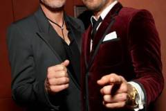 BEVERLY HILLS, CALIFORNIA - MARCH 02: EXCLUSIVE COVERAGE (L-R) Robert Downey Jr. and Justin Theroux attend the 2025 Vanity Fair Oscar Party Hosted By Radhika Jones at Wallis Annenberg Center for the Performing Arts on March 02, 2025 in Beverly Hills, California. (Photo by Kevin Mazur/VF25/WireImage for Vanity Fair)