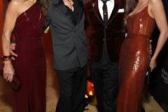 BEVERLY HILLS, CALIFORNIA - MARCH 02: EXCLUSIVE COVERAGE (L-R) Susan Downey, Robert Downey Jr., Justin Theroux and Nicole Brydon Bloom attend the 2025 Vanity Fair Oscar Party Hosted By Radhika Jones at Wallis Annenberg Center for the Performing Arts on March 02, 2025 in Beverly Hills, California. (Photo by Kevin Mazur/VF25/WireImage for Vanity Fair)