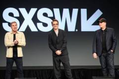 Bruce Vaughn, Robert Downey Jr, Kevin Feige at the Featured Session "The Future of World-Building at Disney" during SXSW Conference & Festivals in the Austin Convention Center on March 8, 2025 in Austin, Texas. (Photo by Adam Kissick/SXSW Conference & Festivals via Getty Images)