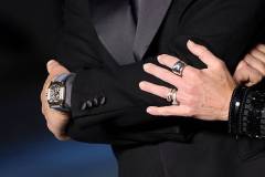 LOS ANGELES, CALIFORNIA - OCTOBER 18: (FOR EDITORIAL USE ONLY) (L-R) Robert Downey Jr. and Susan Downey, jewelry detail, attend the Academy Museum 5th Annual Gala in Partnership with Rolex at Academy Museum of Motion Pictures on October 18, 2025 in Los Angeles, California. (Photo by Emma McIntyre/Oscars/Getty Images for  Academy Museum of Motion Pictures)