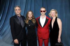 LOS ANGELES, CALIFORNIA - OCTOBER 18: (FOR EDITORIAL USE ONLY) (L-R) Robert Downey Jr., Susan Downey, Jeremy Strong, and Emma Wall attend the Academy Museum 5th Annual Gala in Partnership with Rolex at Academy Museum of Motion Pictures on October 18, 2025 in Los Angeles, California. (Photo by Stefanie Keenan/Oscars/Getty Images for  Academy Museum of Motion Pictures)