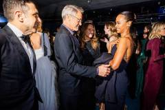 LOS ANGELES, CALIFORNIA - OCTOBER 18: (FOR EDITORIAL USE ONLY) (L-R) Robert Downey Jr., Susan Downey and Zoe Salda?a attend the Academy Museum 5th Annual Gala in Partnership with Rolex at Academy Museum of Motion Pictures on October 18, 2025 in Los Angeles, California. (Photo by Rogers Kisby/Oscars via Getty Images)