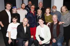NEW YORK, NEW YORK - DECEMBER 18: (EXCLUSIVE COVERAGE) Robert Downey Jr. poses with Lesley Manville, Mark Strong, Anne Reid & the cast of "Oedipus" backstage at the play "Oedipus" on Broadway at Studio 54 Theater on December 18, 2025 in New York City.  (Photo by Bruce Glikas/WireImage)