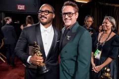 HOLLYWOOD, CALIFORNIA - MARCH 15:  (L-R) Ryan Coogler and Robert Downey Jr. attend the 98th Annual Oscars at Dolby Theatre on March 15, 2026 in Hollywood, California. (Photo by John Shearer/98th Oscars/Getty Images The Academy via Getty Images)